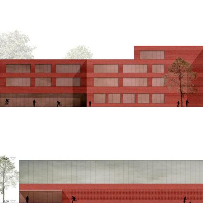 Schulerweiterung und Neubau Sporthalle Lew-Tolstoi-Schule, Berlin-Lichtenberg © AFF Architekten 