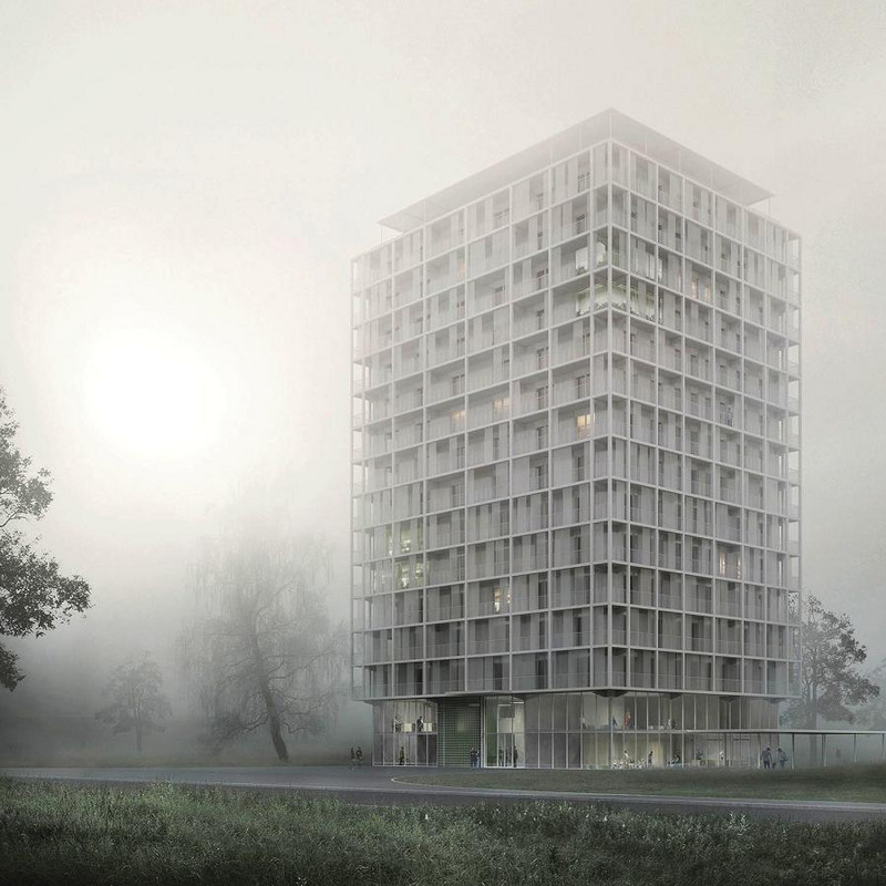 Typenhochhaus 2.0 - Ideen für typisierte Wohnhochhäuser © LIN Architekten Urbanisten; Visualisierung: Ponnie Images