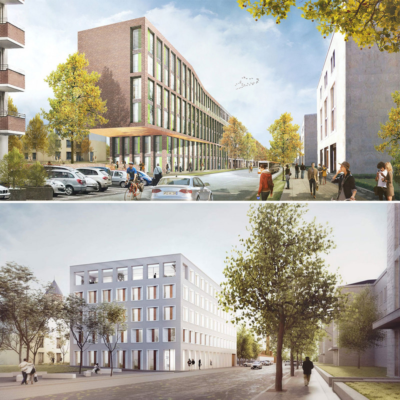 Verwaltungsneubau der Stiftung Unionhilfswerk  Berlin © Eller + Eller Architekten (oben) / Baumschlager Eberle Architekten (unten)